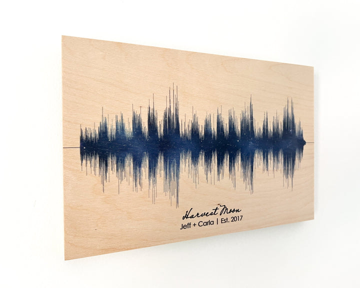 Night Sky Stars Soundwave Art - 5 Year Wood Anniversary