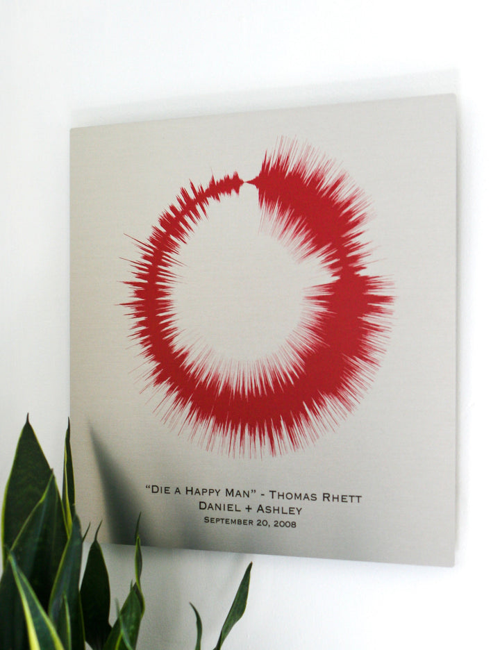 25th Silver Wedding Anniversary Gift For Wife - Circular Sound Wave Art