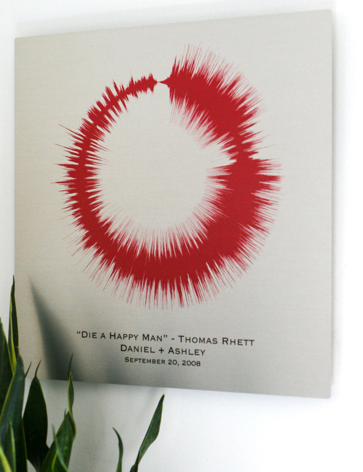 21st Anniversary Circular Sound Wave Art On Metal