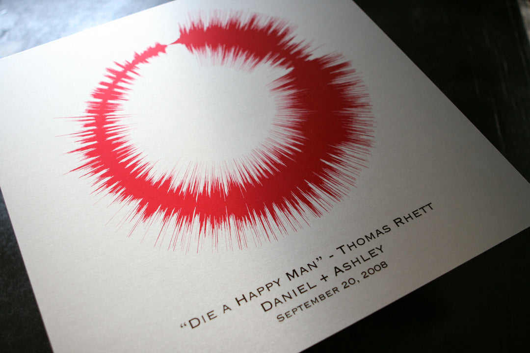 21st Anniversary Circular Sound Wave Art On Metal