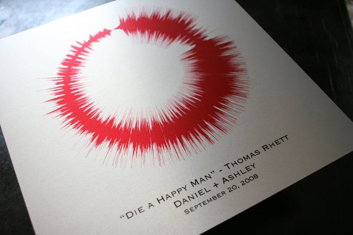 25th Silver Wedding Anniversary Gift For Wife - Circular Sound Wave Art