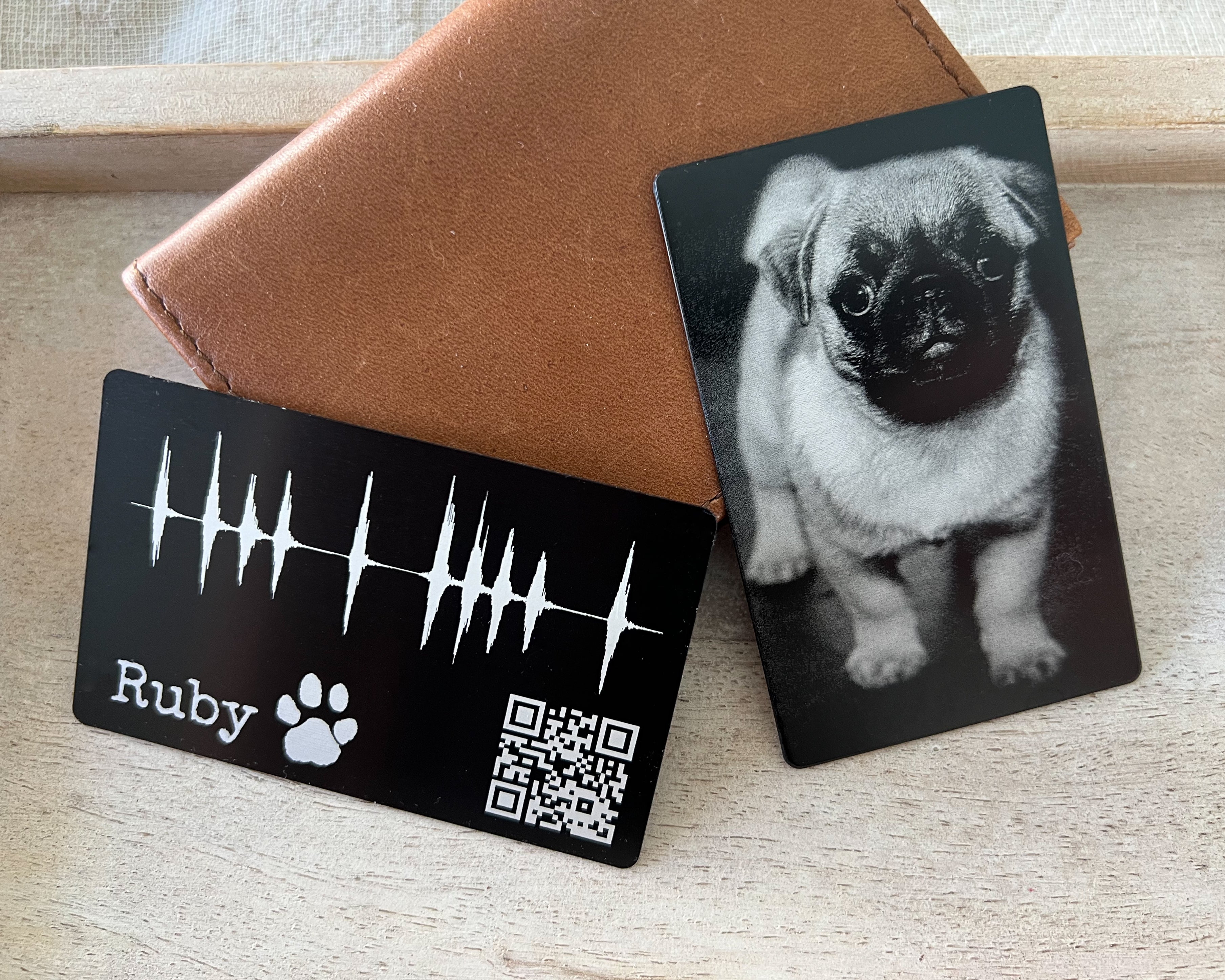 Pet Portrait Memorial Dog Loss Gift On Metal Wallet Card For HIm