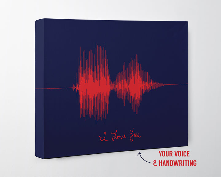Personalized Gift on Canvas with Handwriting Soundwave Art