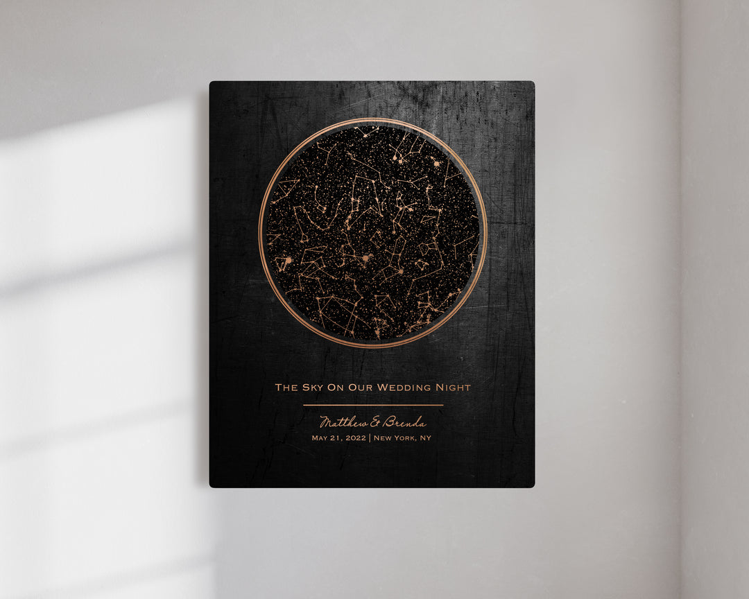 Iron Anniversary Star Map Art