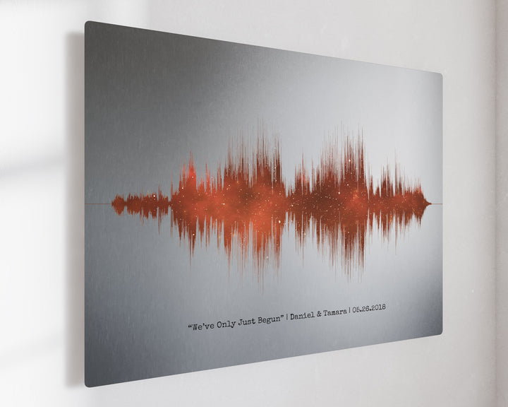 25th Silver Anniversary Night Sky Metal Sound Wave Art