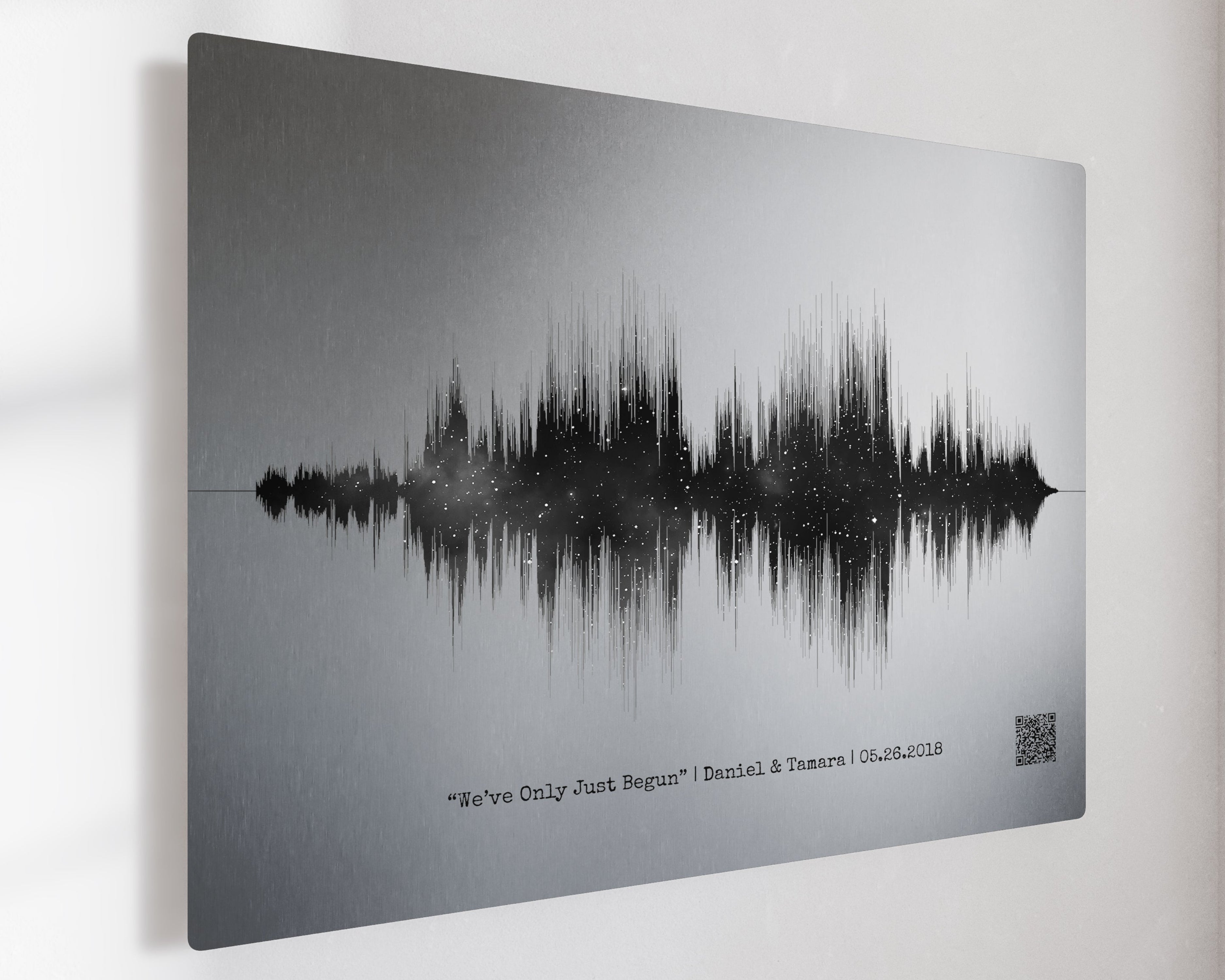 アート・デザイン・音楽 XLARGE 25TH ANNIVERSARY (with sign) Custom Soundwave Art - 25th Silver Anniversary Gift for Husband