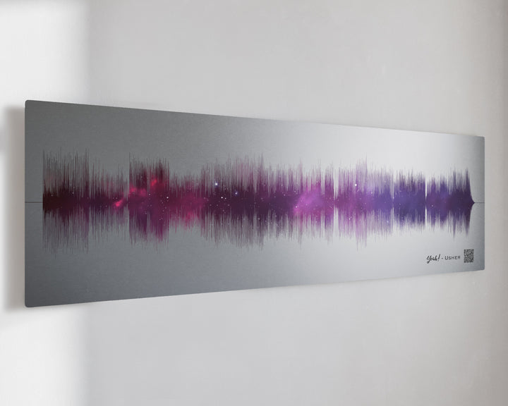 25th Silver Anniversary Night Sky Metal Sound Wave Art