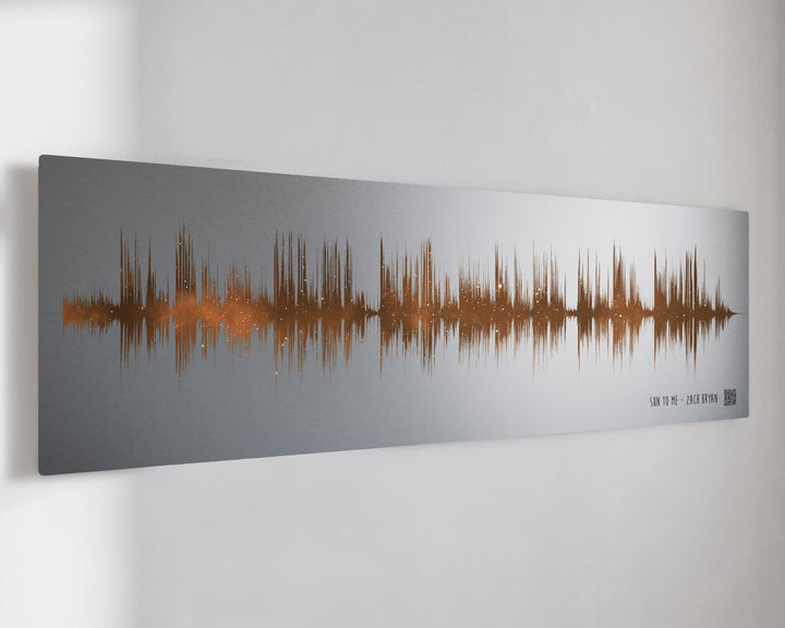 Personalized 11th Steel Anniversary Soundwave Art — Bronze Night Sky Gift for Couples