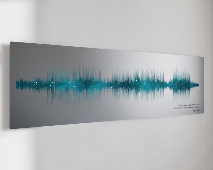 25th Silver Anniversary Emerald Night Sky Metal Sound Wave Art