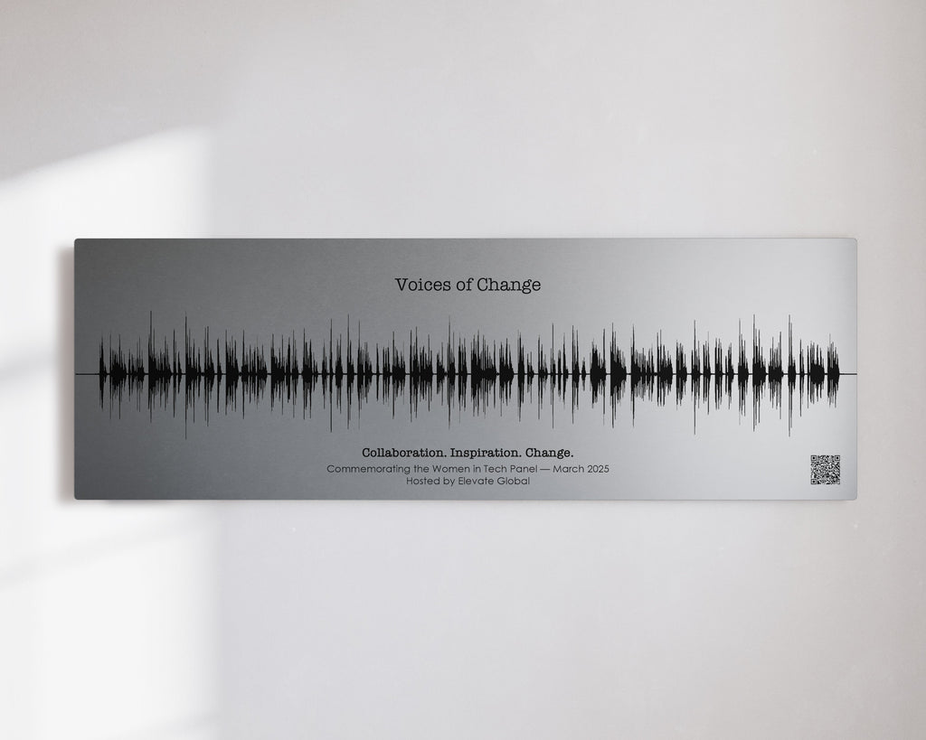 Personalized Corporate Soundwave Art on Brushed Aluminum – Artsy