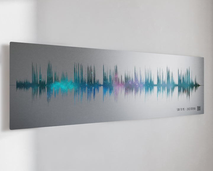25th iridescent Anniversary Night Sky Metal Sound Wave Art