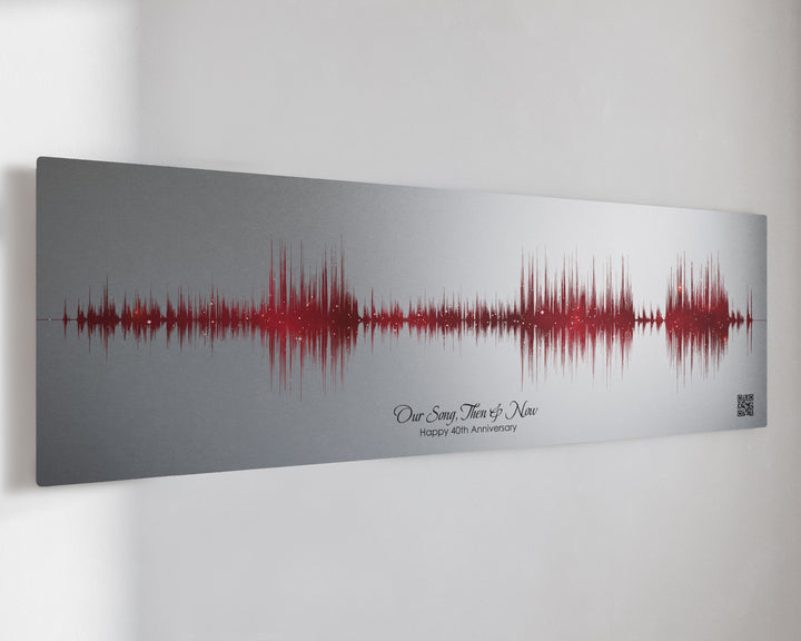 25th Silver Anniversary Ruby Night Sky Metal Sound Wave Art