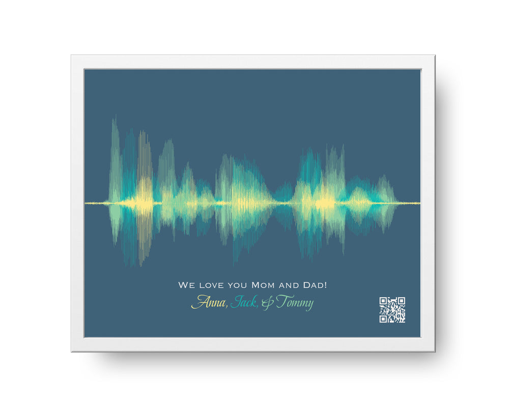Personalized Gift for Mom and Dad Sound Wave Art