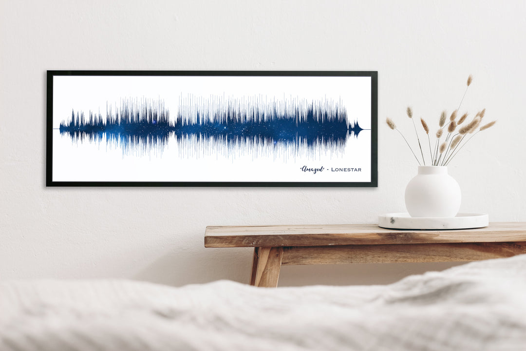 Sapphire Night Sky Print Song Sound Wave Art