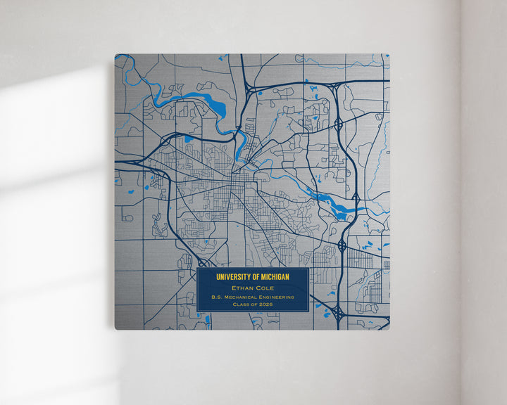19th Bronze Anniversary Custom Street Map Metal Print | Where We Met Art