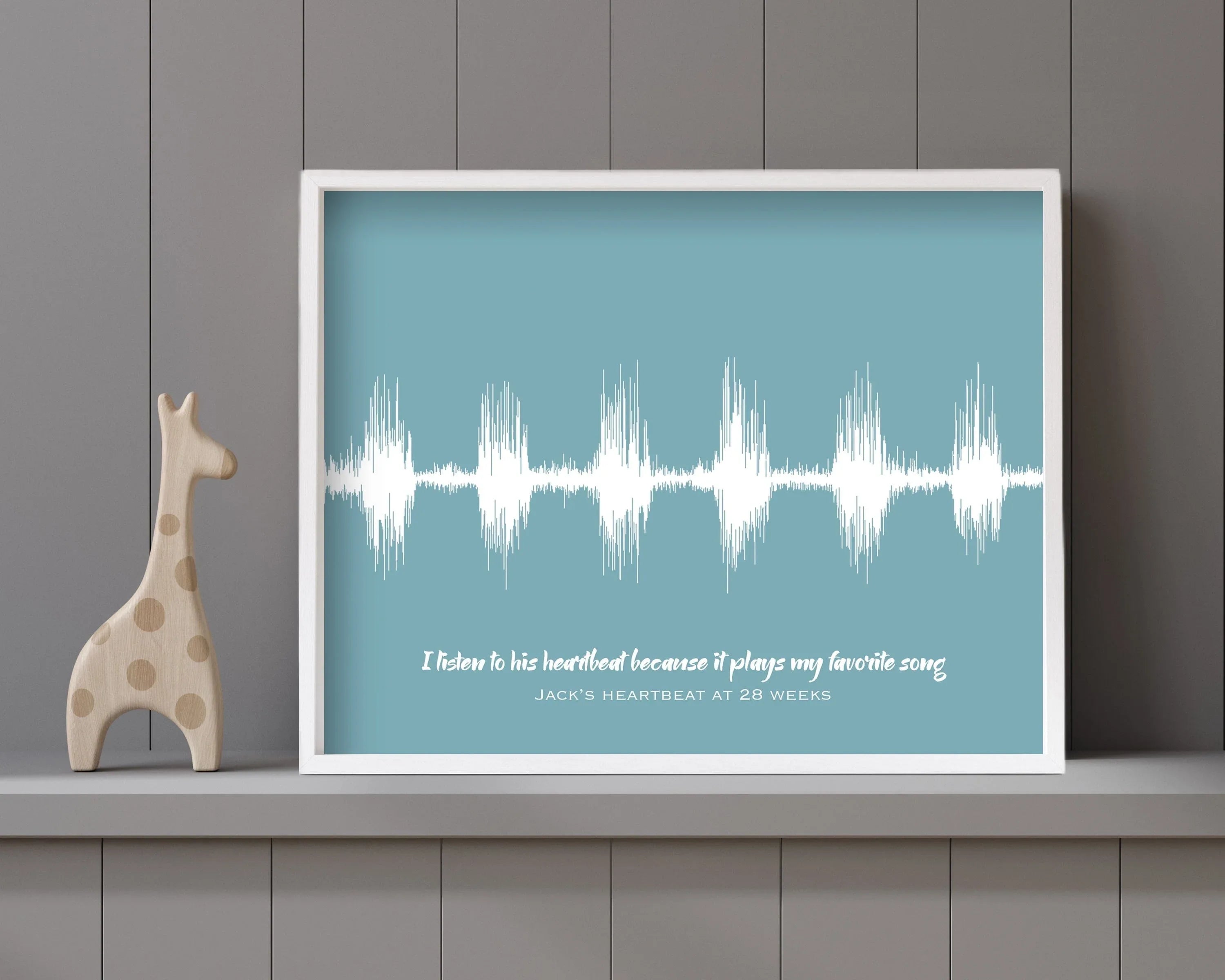 Custom Baby Photo Frame with Soundwave Art - Personalized Nursery