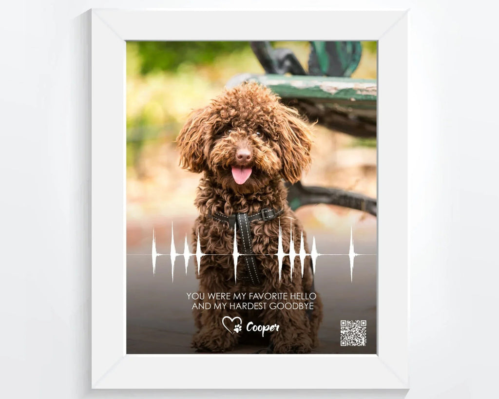 Pet Portrait Memorial Dog Loss Gift For Her using Soundwave Art