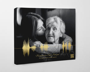 Voice Recording Memorial Gift on Canvas Loss of Mother Gift