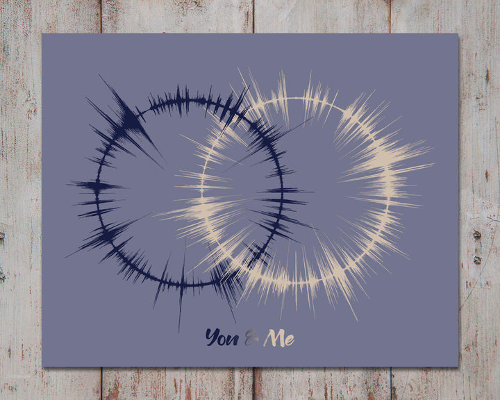 Interlocking Rings Sound Wave Wedding Vows Art Print