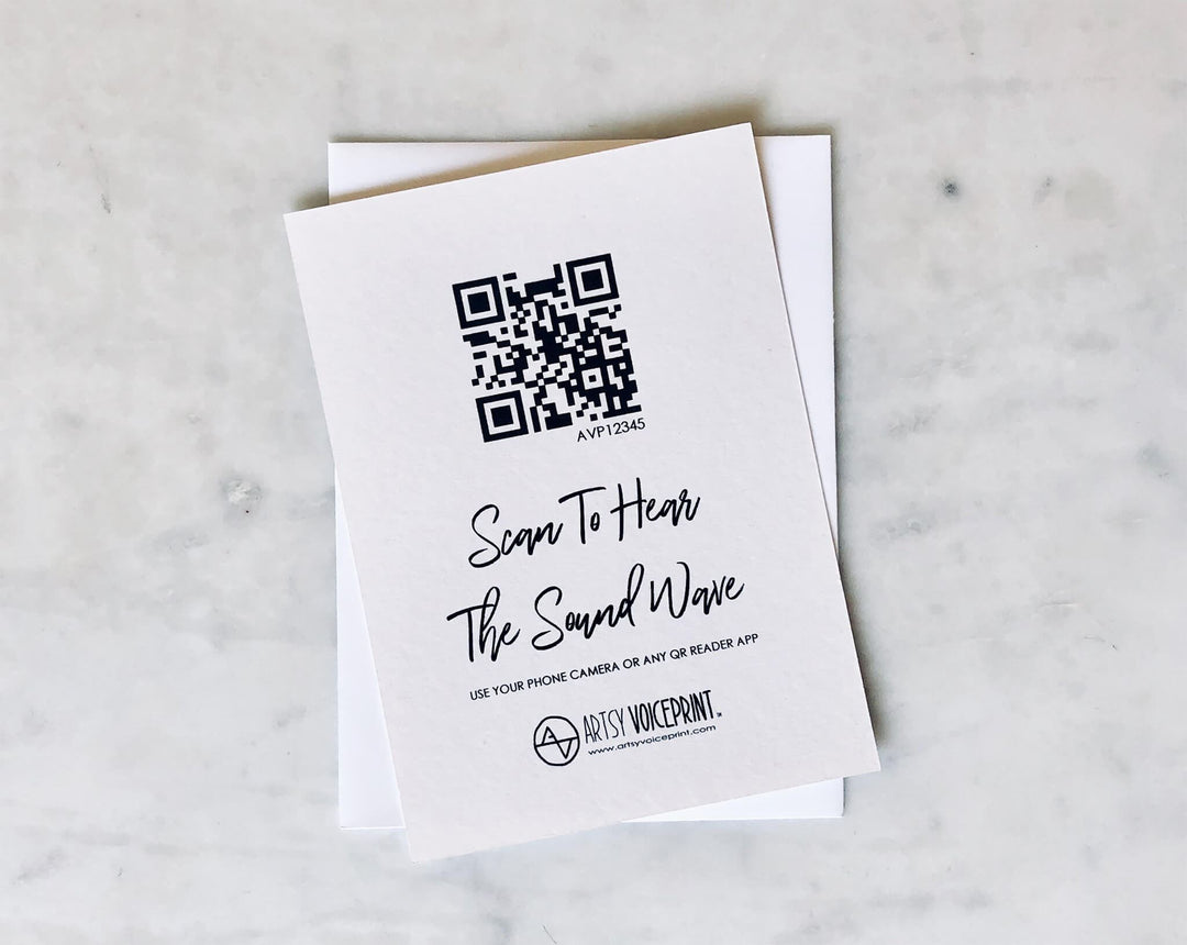 Additional or Replacement QR Code Card for Your Sound Wave Art Add-Ons Artsy Voiceprint 