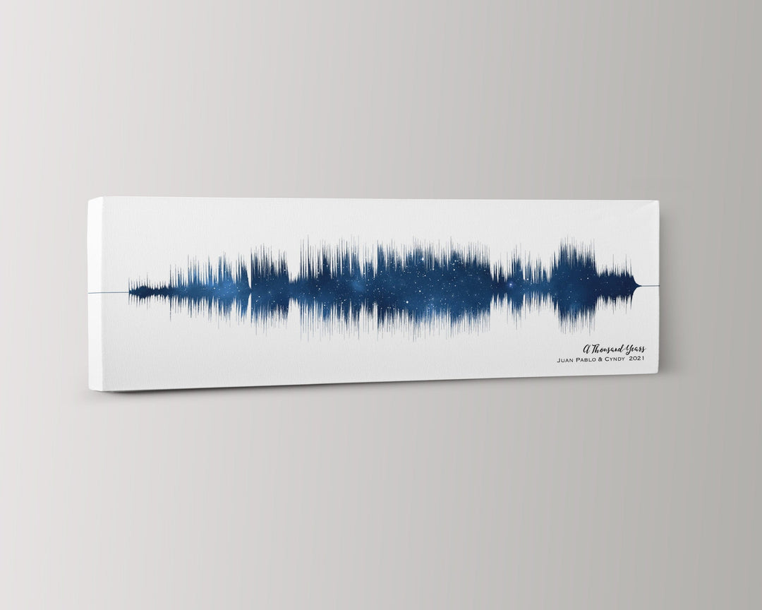 2nd Anniversary Gift Sound Wave Art Cotton Canvas Night Sky Print