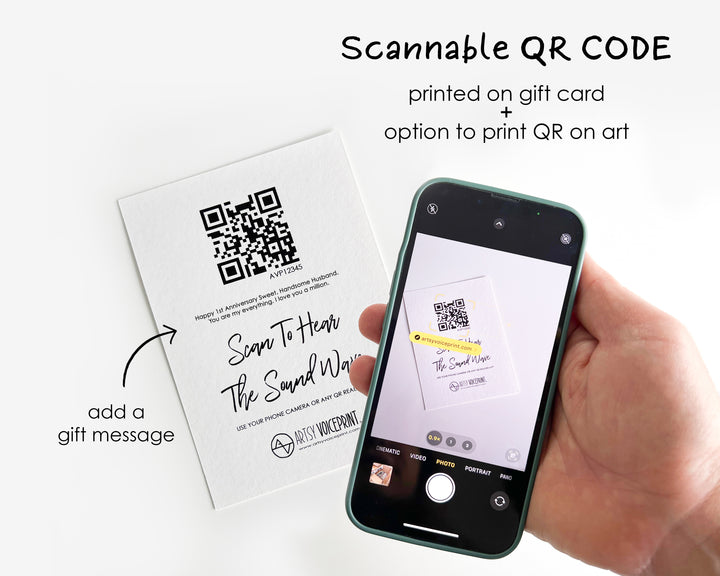 Photo Soundwave Art with QR Code - Acrylic Block