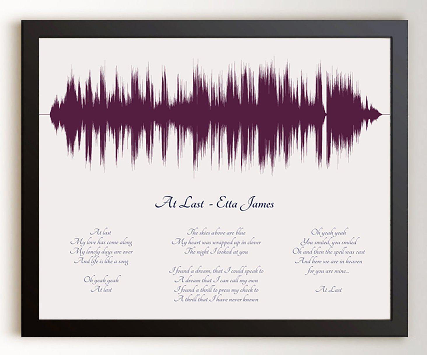 2nd Anniversary Gift | orders Cotton Anniversary Gift For Him | Sound Wave Art QR Code | First Dance Song | Wall Art