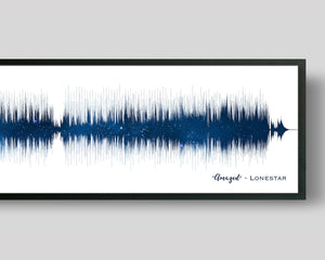 Commemorate your 45th wedding anniversary with this beautiful sapphire-inspired sound wave art, featuring a night sky design.