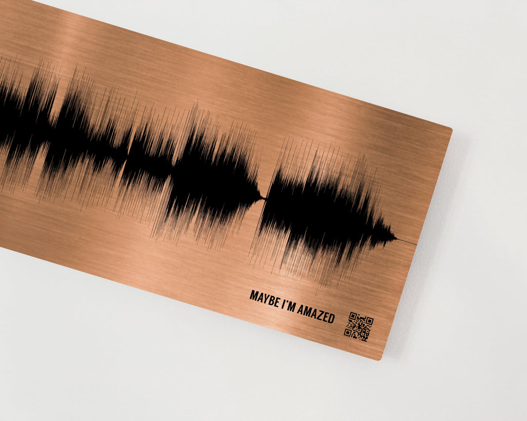 Copper Anniversary Gift Sound Wave Art