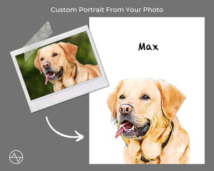 Custom Pet Portrait From Photo & Sound Paper Print Artsy Voiceprint 
