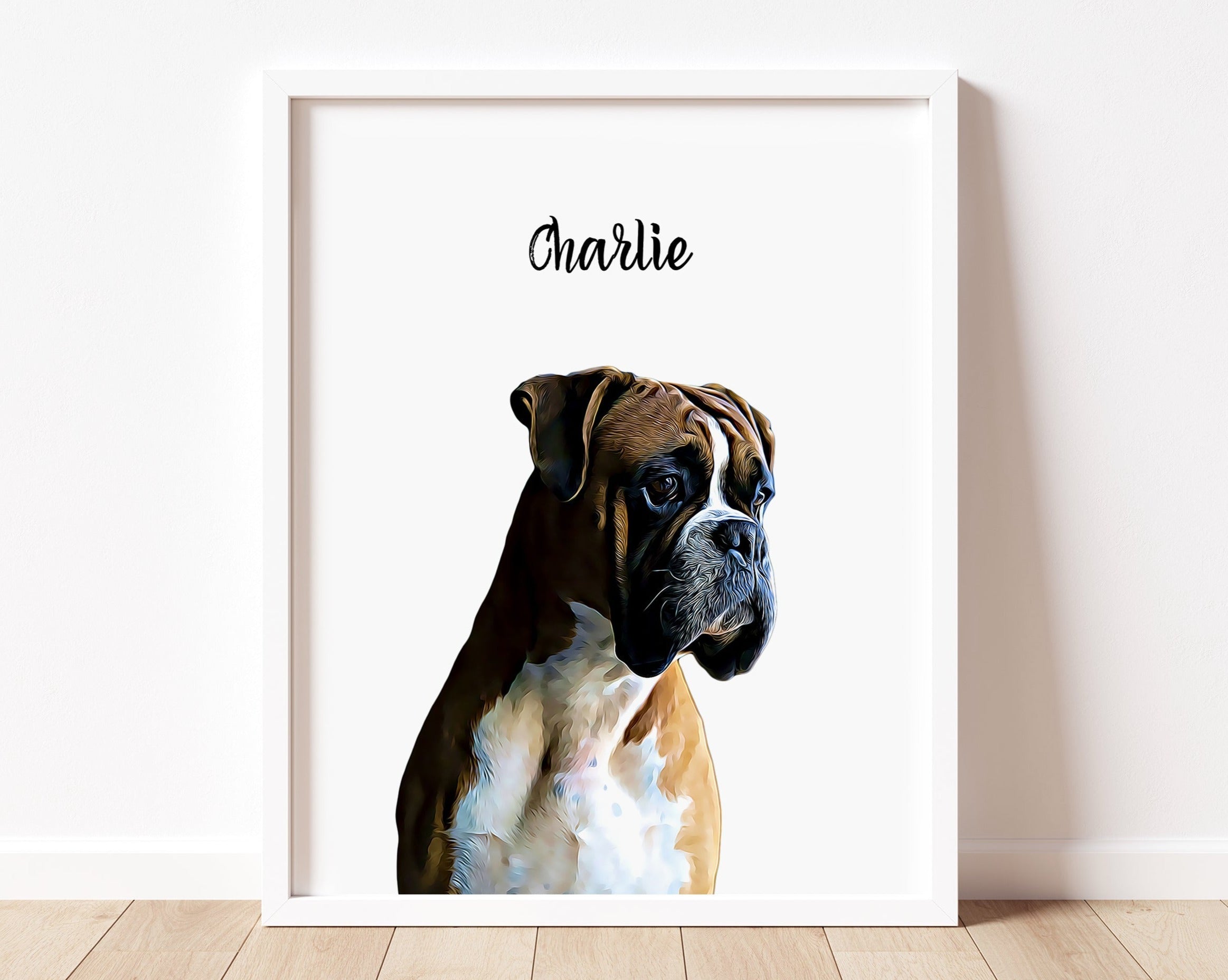 Custom Pet Portrait Dog Portrait Pet Loss Gifts Pet Memorial Gift Artsy Voiceprint