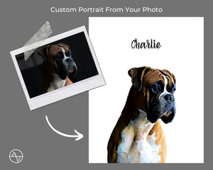 Custom Pet Portrait From Photo Paper Print Artsy Voiceprint 