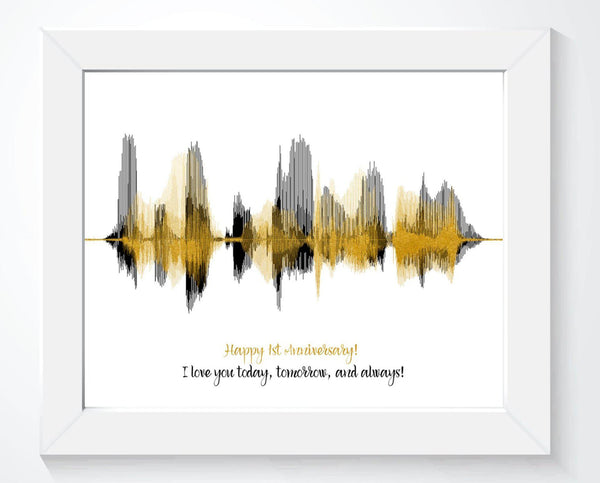 Happy 1st Anniversary Paper Gift Personalized Voiceprint