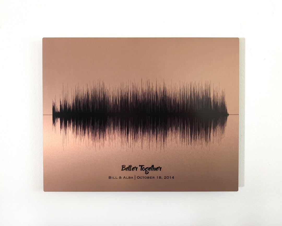 7th Copper Anniversary Gift Song Sound Wave Art