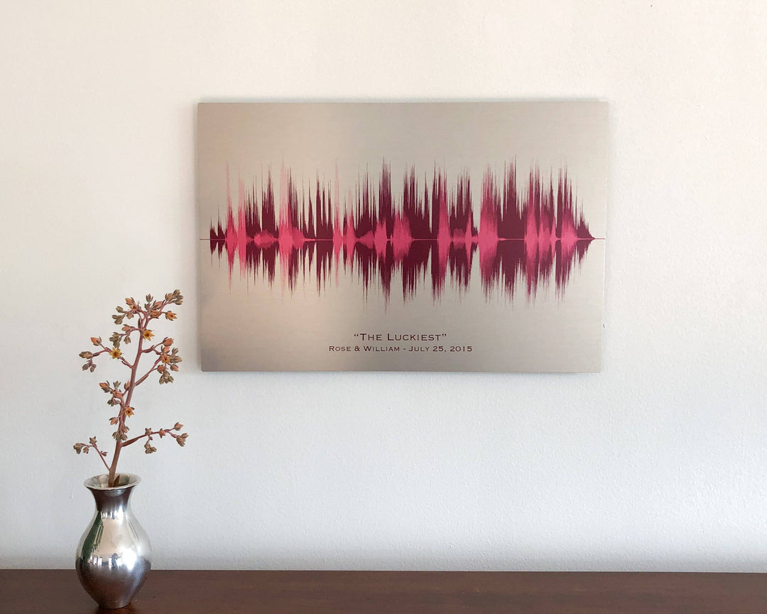 11 Year Steel Anniversary Gift With Multiple Sound Waves