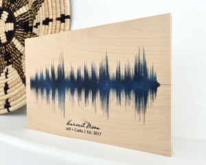 Night Sky Stars Soundwave Art on Wood Metal Artsy Voiceprint 