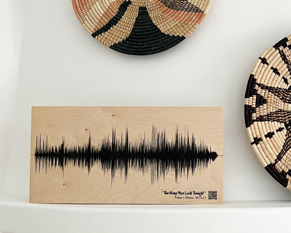 5 Year Anniversary Gift Sound Wave Art on Wood Wood Artsy Voiceprint 