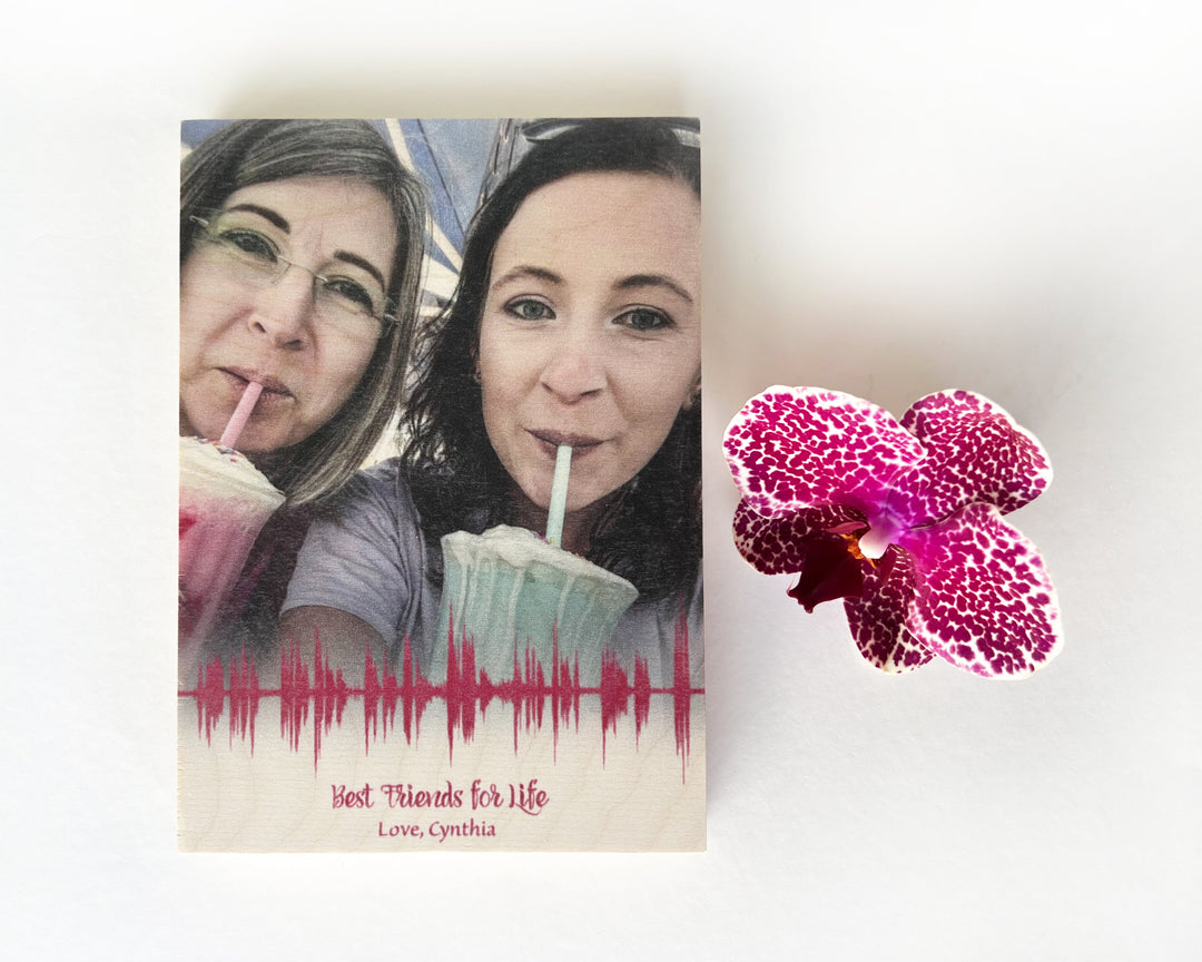 Birthday Gift Mother & Daughter Photo Sound Wave Art