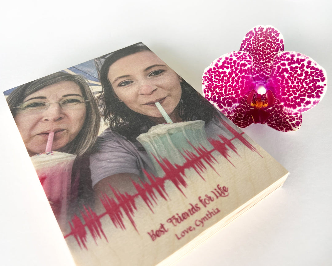 Birthday Gift Mother & Daughter Photo Sound Wave Art