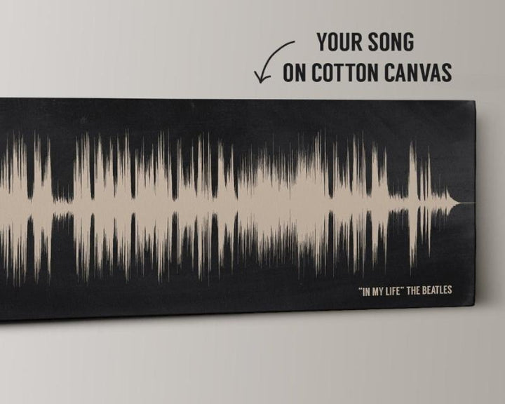 2nd Cotton Anniversary Gift with Wedding Song Sound Wave Art