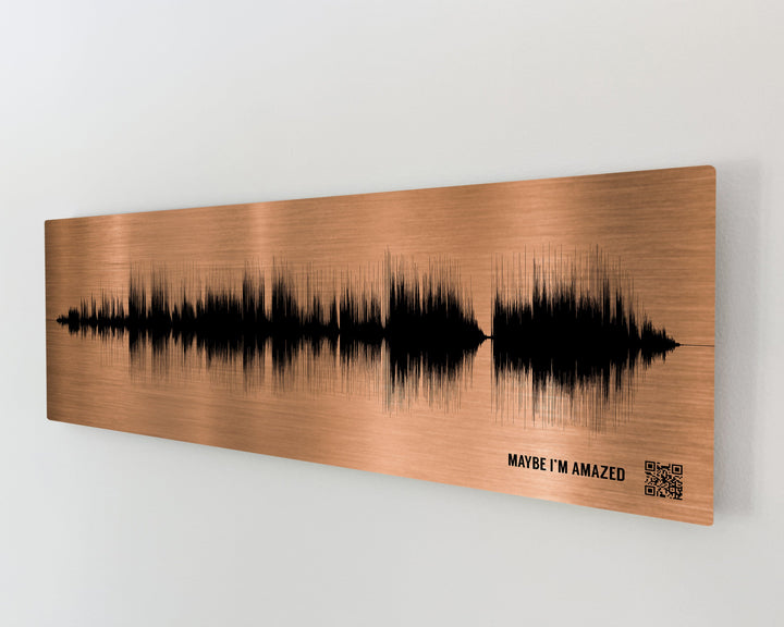 Copper Anniversary Gift Sound Wave Art