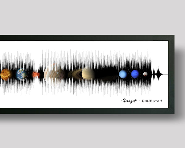Solar System Night Sky Print Song Sound Wave Art