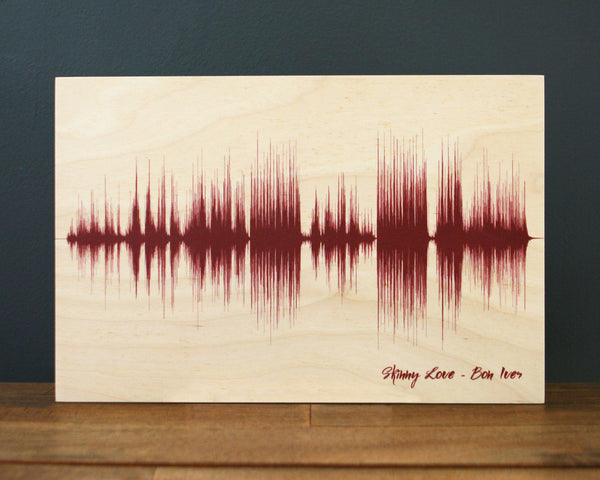 5 Year Wood Anniversary Gift Sound Wave Art Using Any Song Wood Artsy Voiceprint 