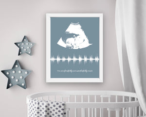 Ultrasound Frame Baby Heartbeat Sound Wave Nursery Wall Art