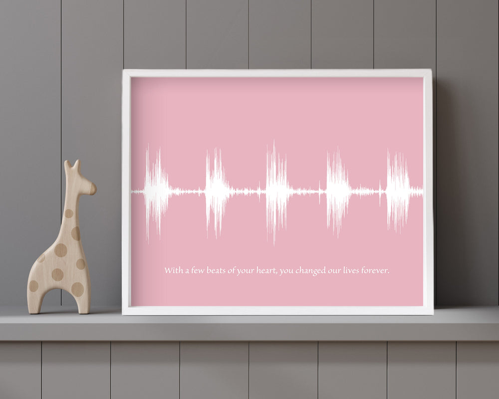 Baby Heartbeat Sound Wave Nursery Wall Art