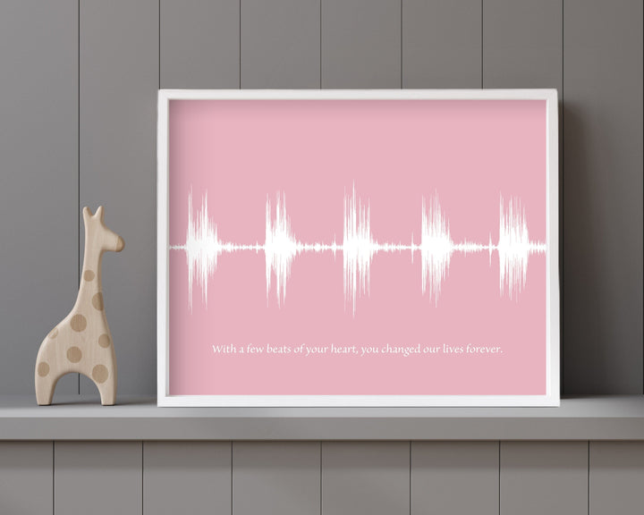 Mother's Day Baby Heartbeat Sound Wave Nursery Wall Art