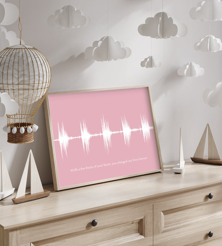 Baby Heartbeat Sound Wave Nursery Wall Art