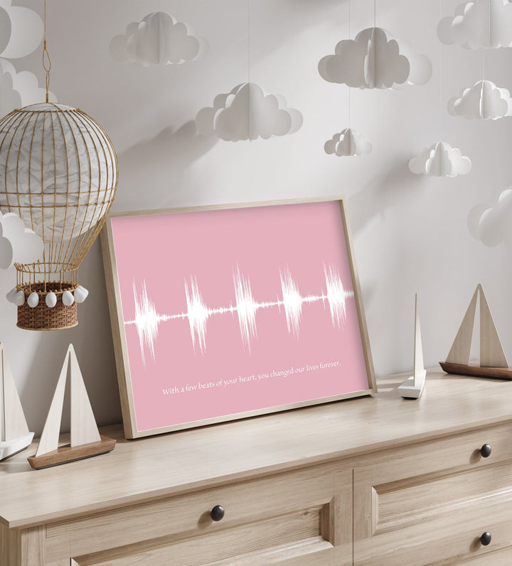 Mother's Day Baby Heartbeat Sound Wave Nursery Wall Art