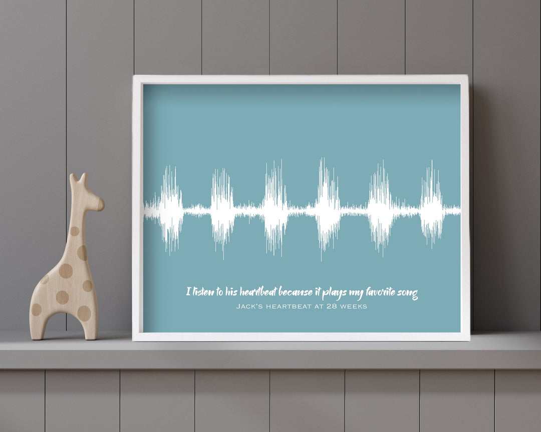 Mother's Day Baby Heartbeat Ultrasound Nursery Soundwave Art