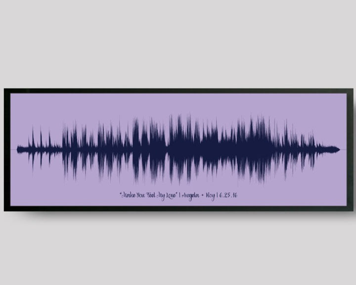 Custom Sound Wave Art with Wedding Song for 1st Paper Anniversary Gift